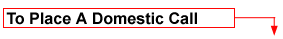 To place a domestic call